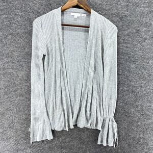 LC Lauren Conrad Cardigan Women XS Gray Wool Knit Open Front Long Sleeve Casual